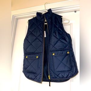 New! J Crew Navy Blue Quilt Puffer Vest Snap NWT